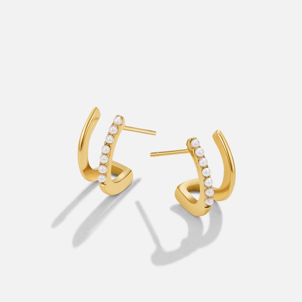 18K Gold & Pearl Claw Earrings