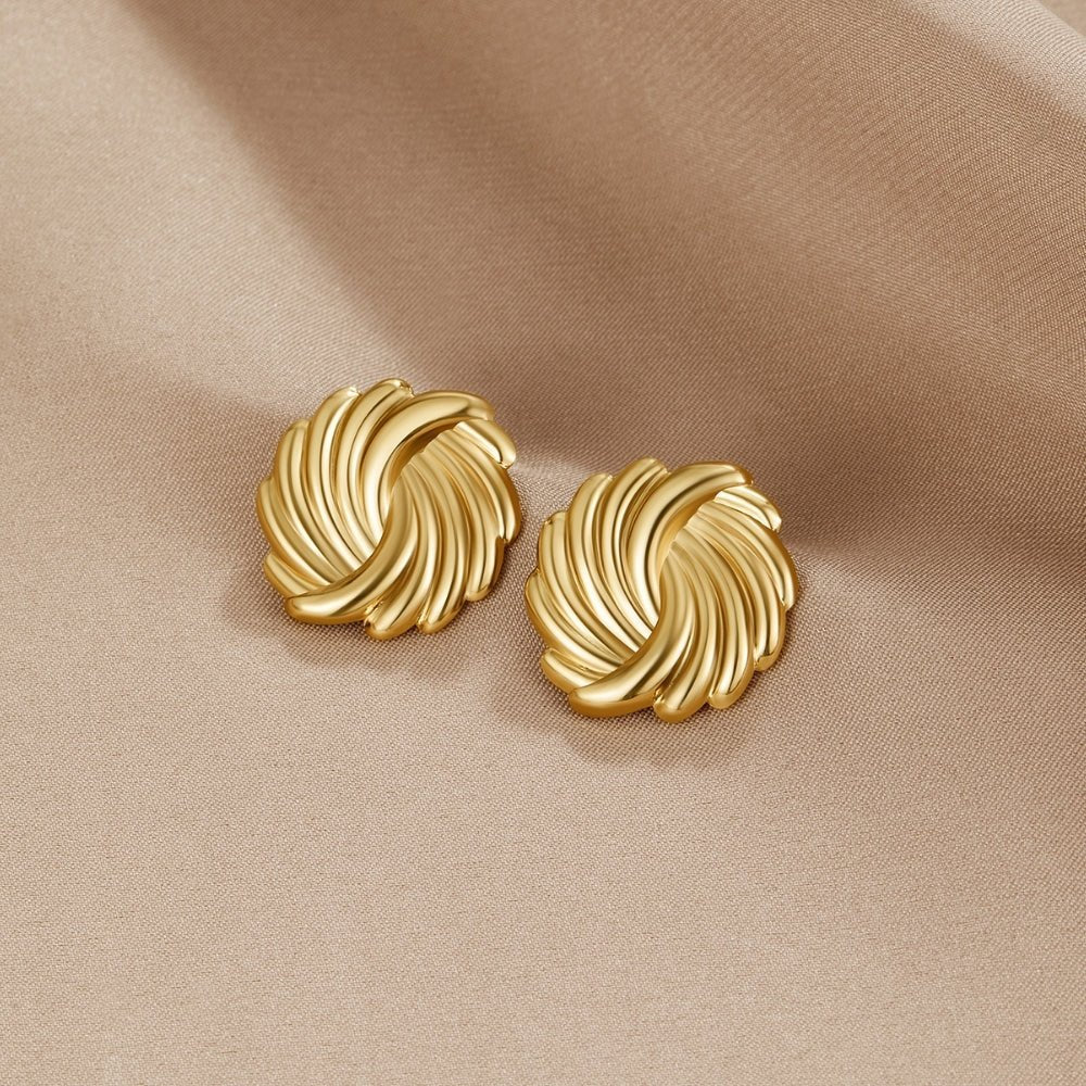 18K Gold Spiral Earrings
