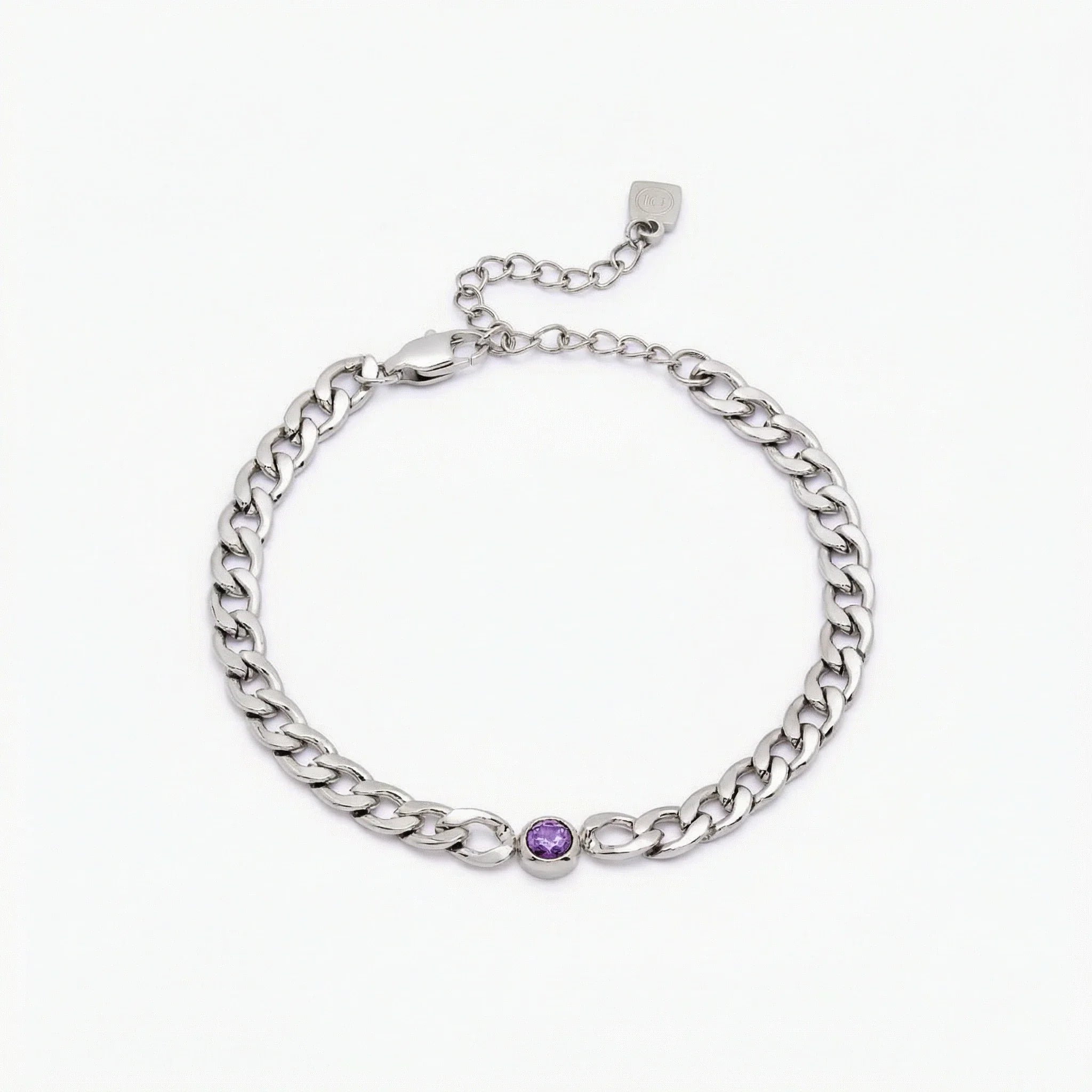 Curb Birthstone Bracelet