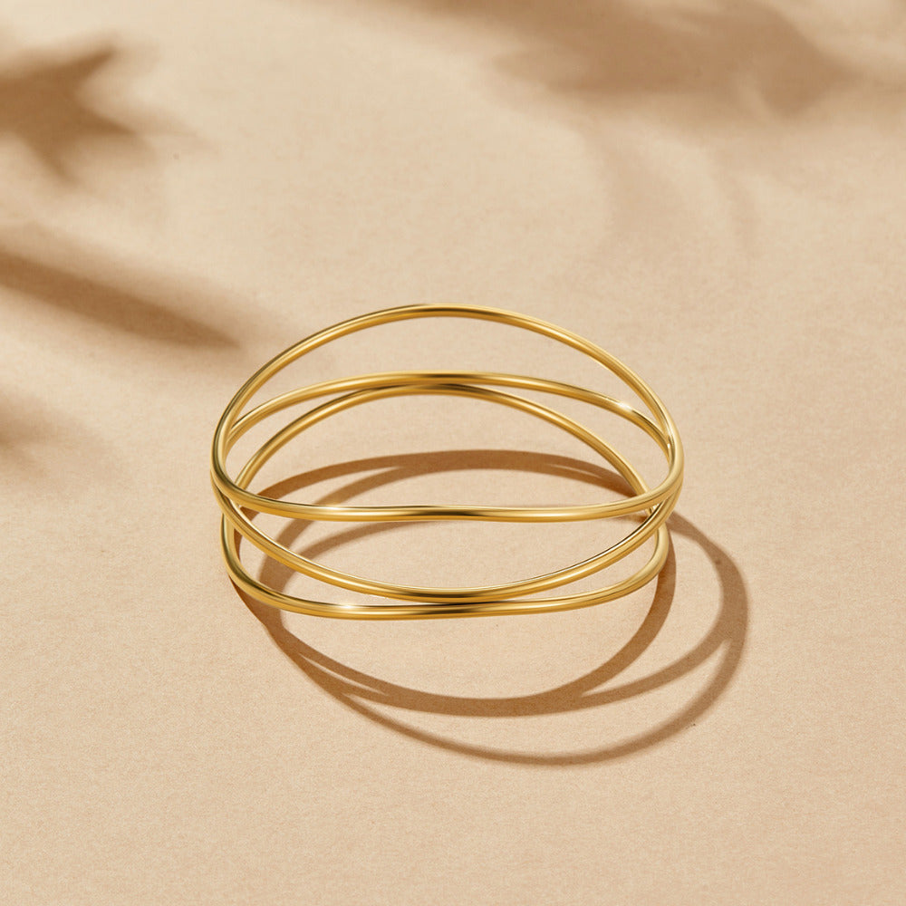 Sabrina Gold Layered Bangle