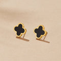 Black Clover Stud Earrings
