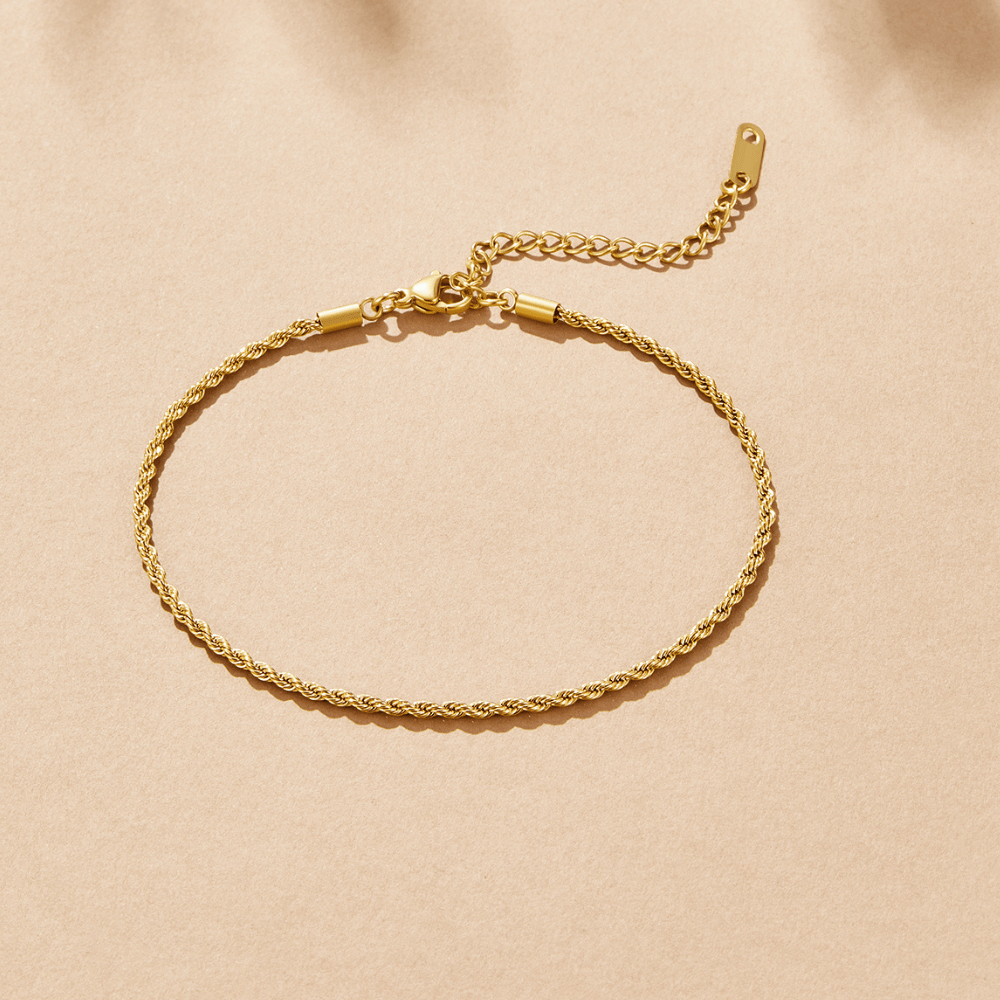 Calla Gold Twisted Chain Anklet