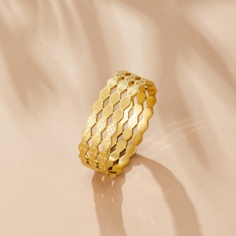 Celine Geometric Gold Bangle
