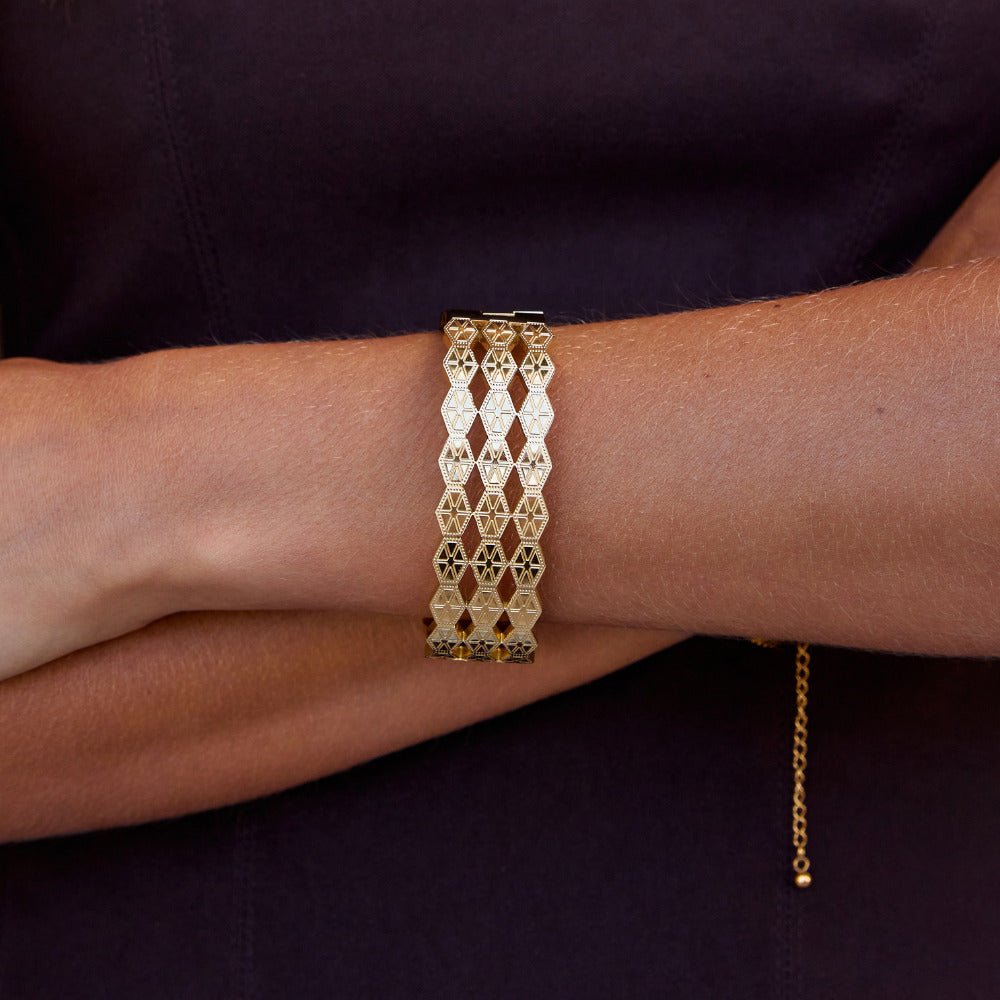 Celine Geometric Gold Bangle