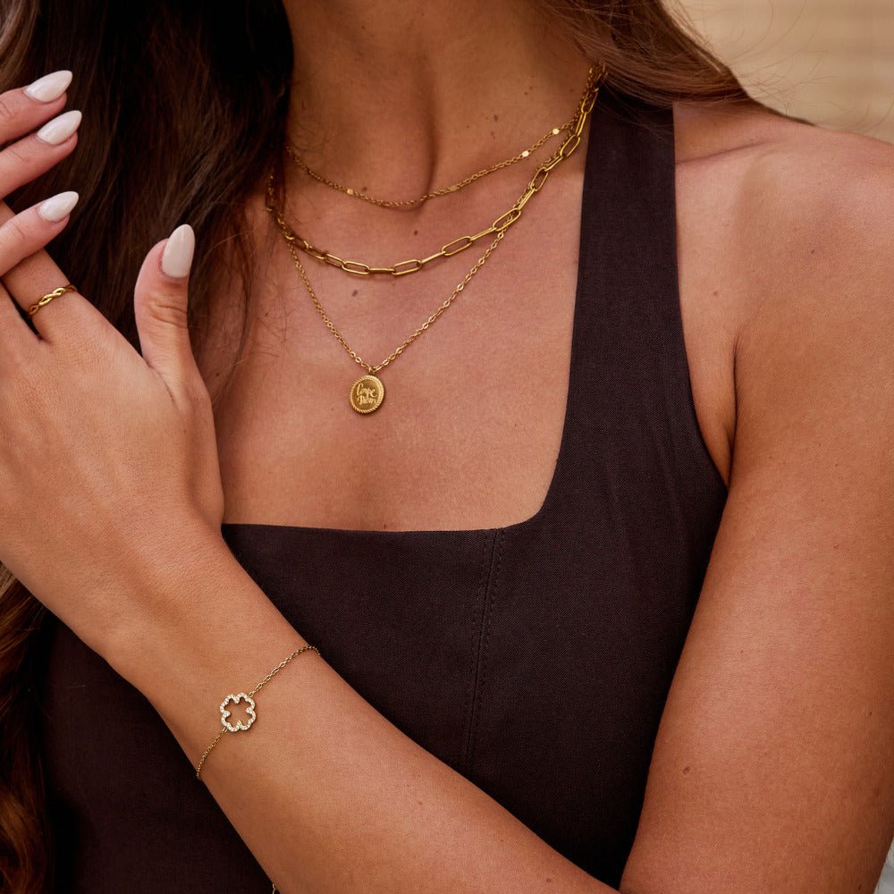 Crystal Clover Leaf Bracelet