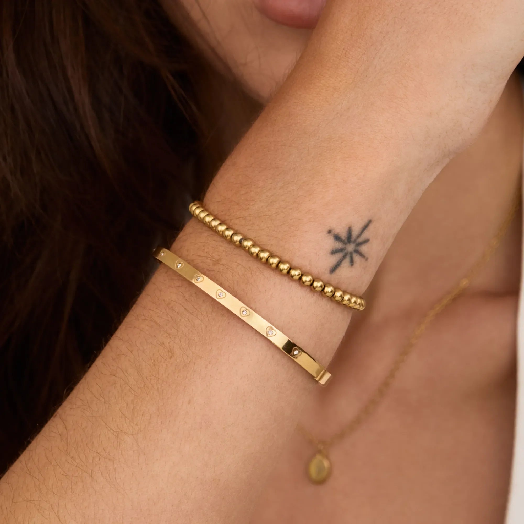 Crystal Heart Bangle