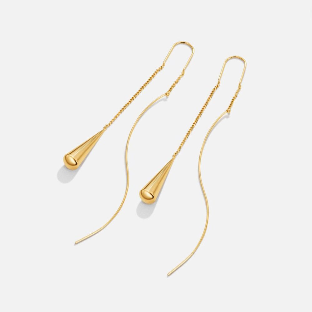 Golden Teardrop Tassel Earrings
