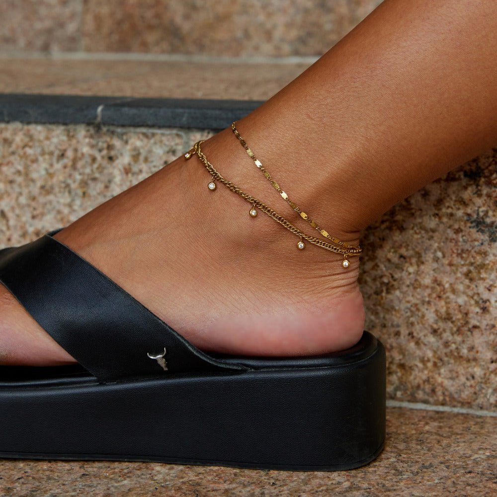Layered Sabina Gold Anklet