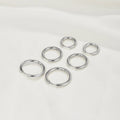 Triple Hoop Earrings Silver Set