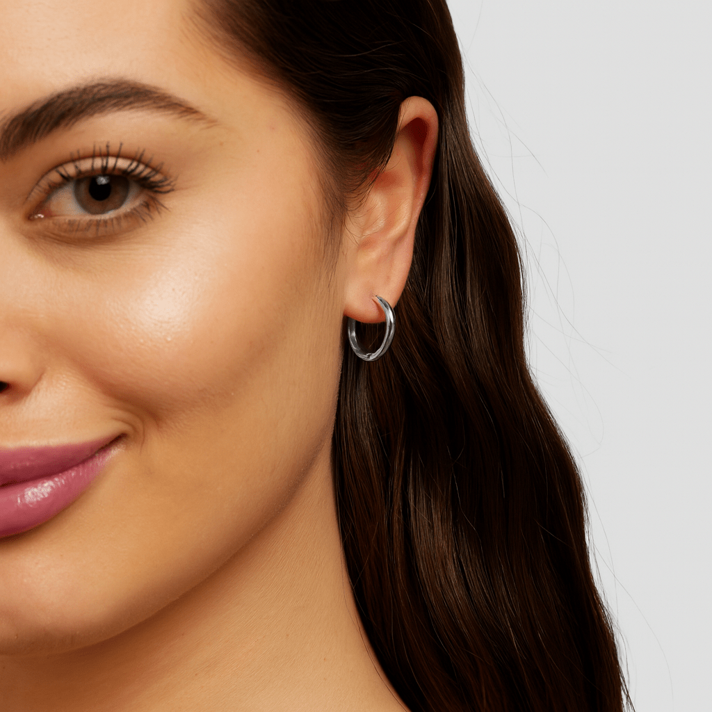 Triple Hoop Earrings Silver Set